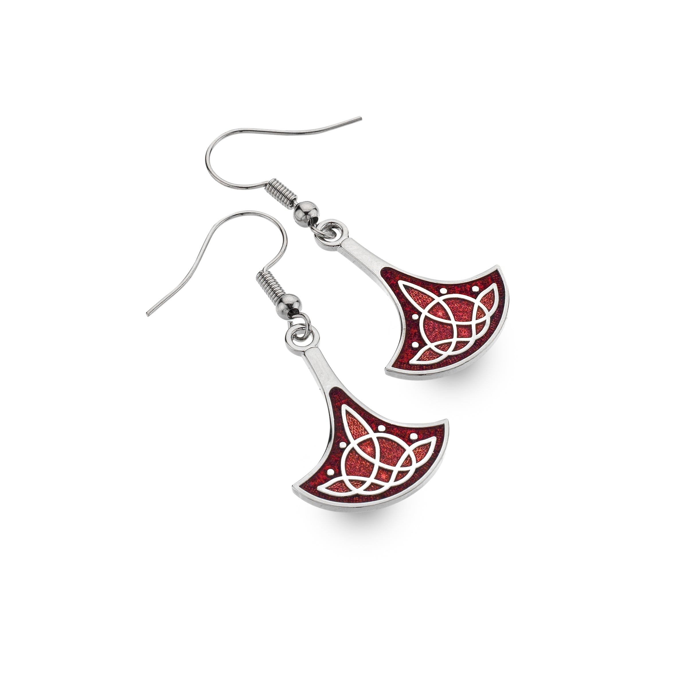 Viking Axe Red Earrings